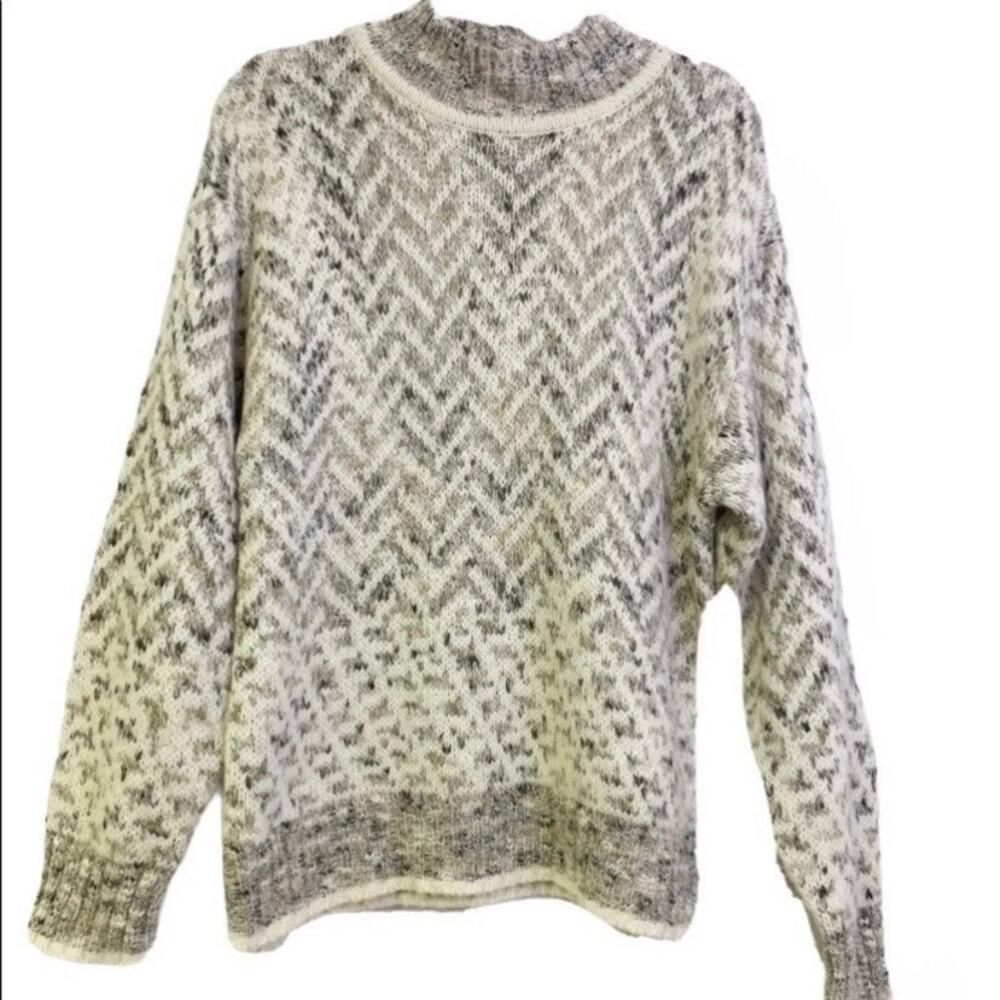 Vintage Knit Wool Sweater Chevron Carriage Court Women’s Size Medium